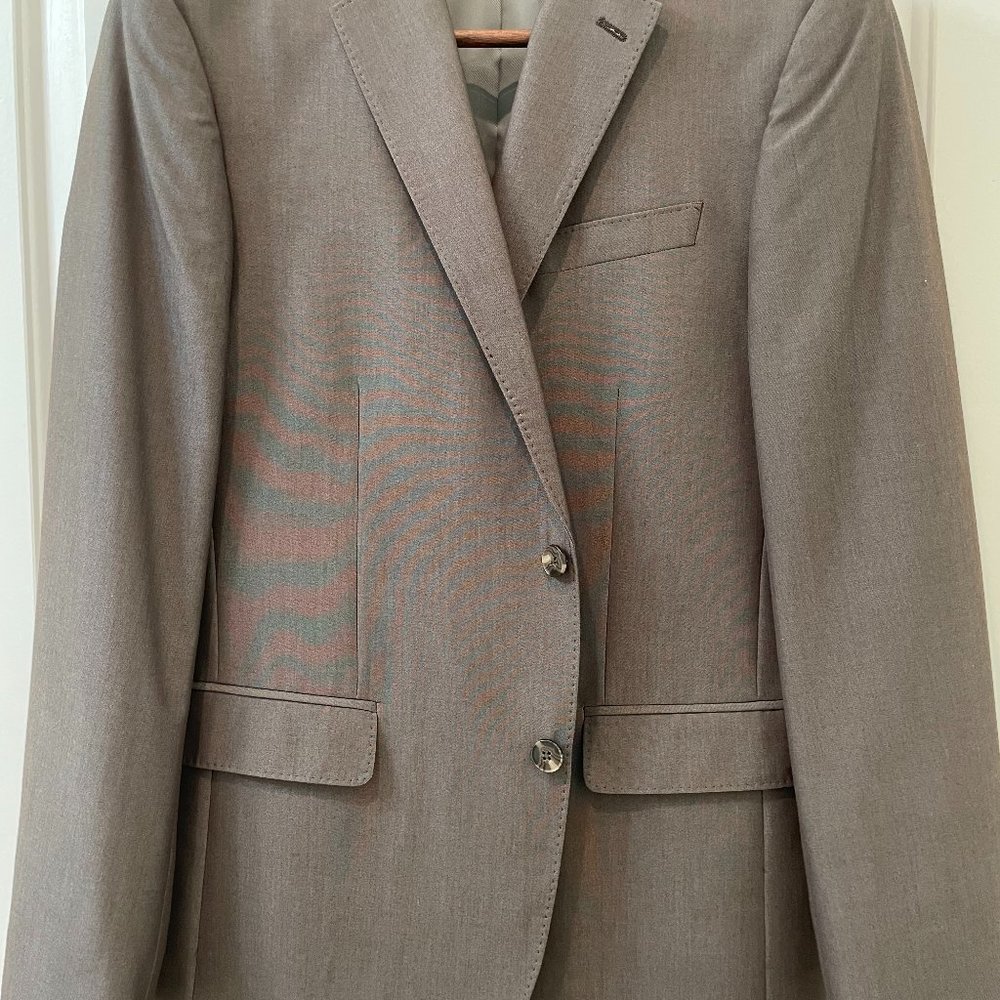 JF J Ferrar Slim Light Brown Sport Coat, 42R